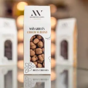 Les Billes Crousties – Maïs grillé salé enrobé de chocolat blond